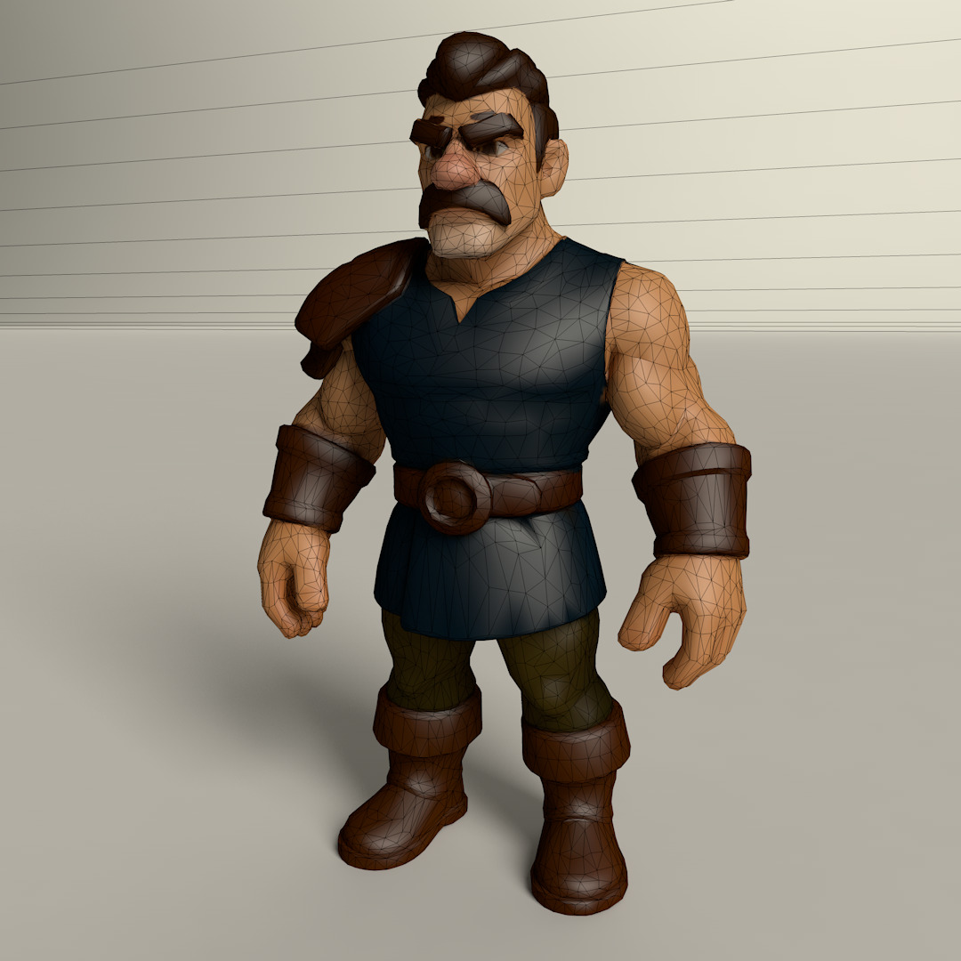 Stylized Game Ready Human Character Rigged named Chers Low-poly 3D model_4