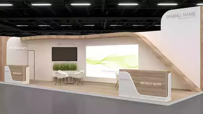 booth 3d Exhibition Low-poly 3D model