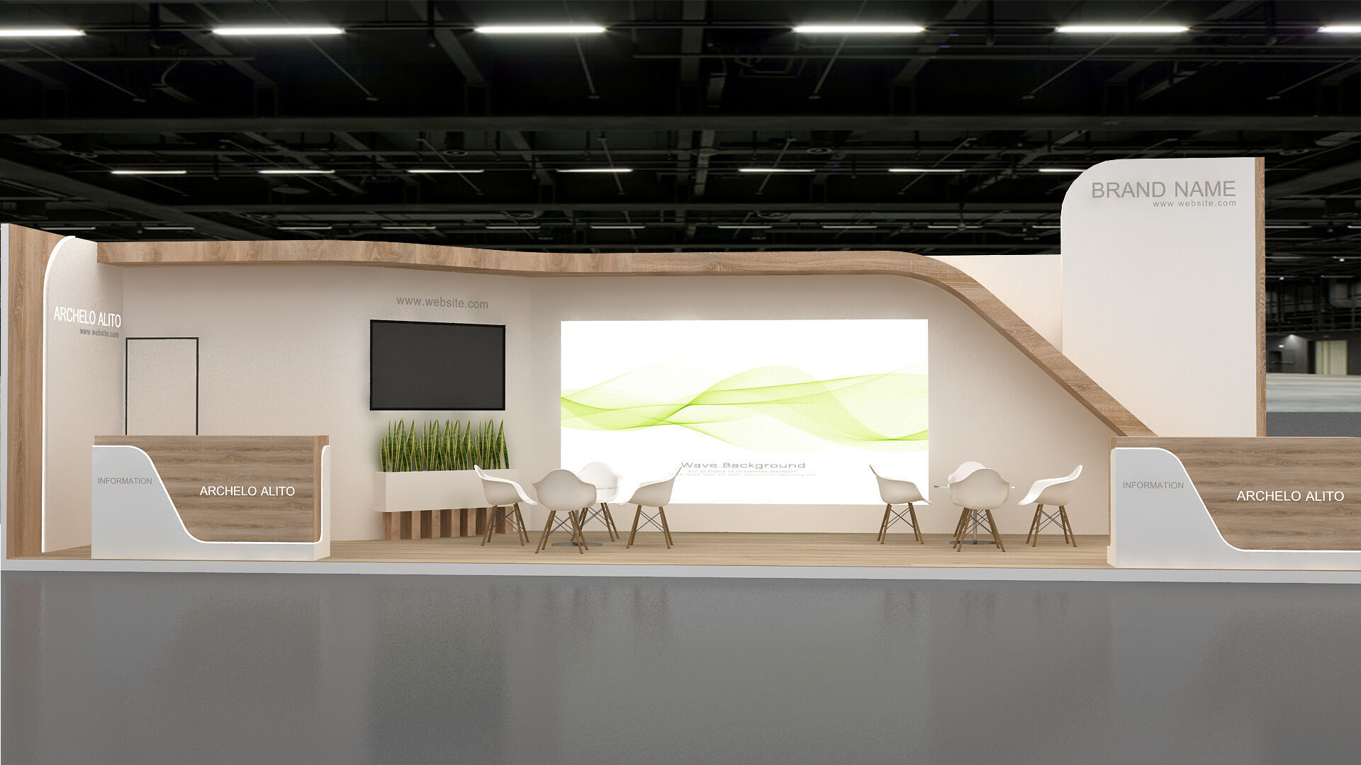 booth 3d Exhibition Low-poly 3D model_2