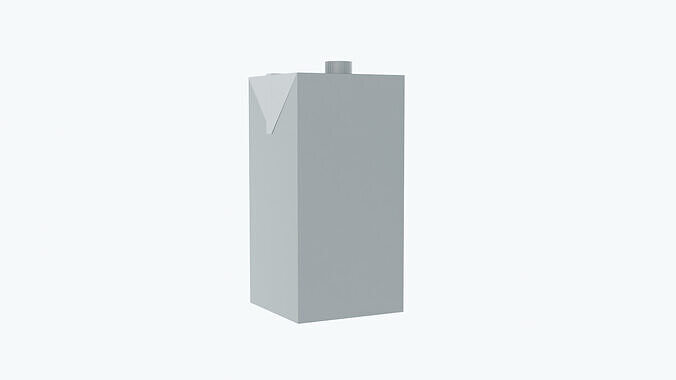 Milk in a Tetra Pak low-poly 3D model Low-poly 3D model
