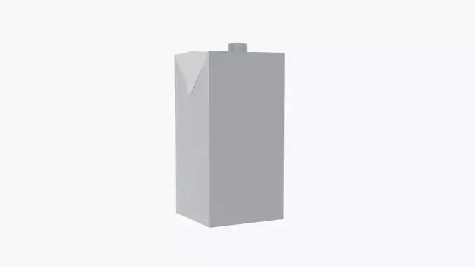Milk in a Tetra Pak low-poly 3D model