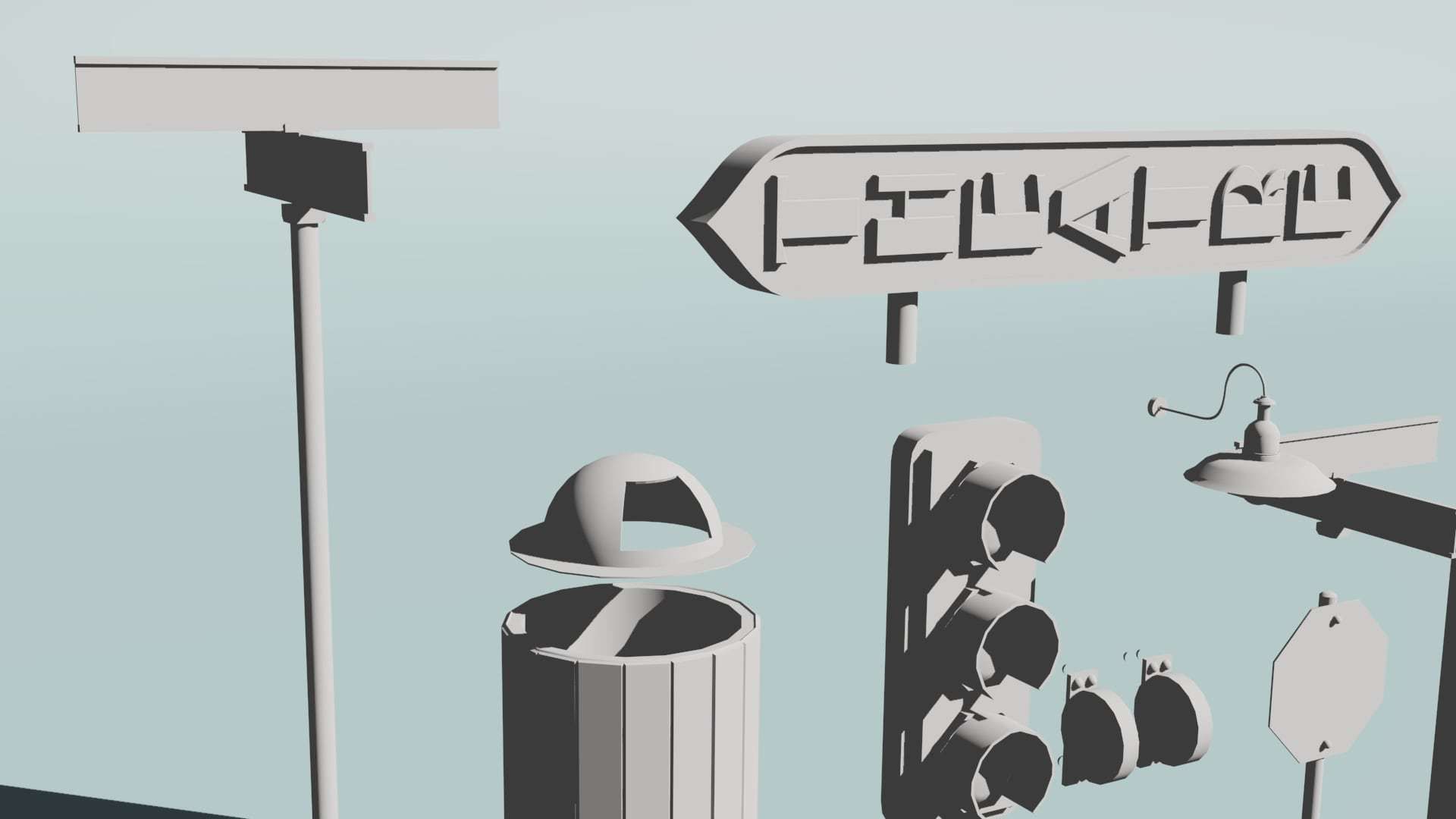 City Street Misc Asset Pack  3D model_3