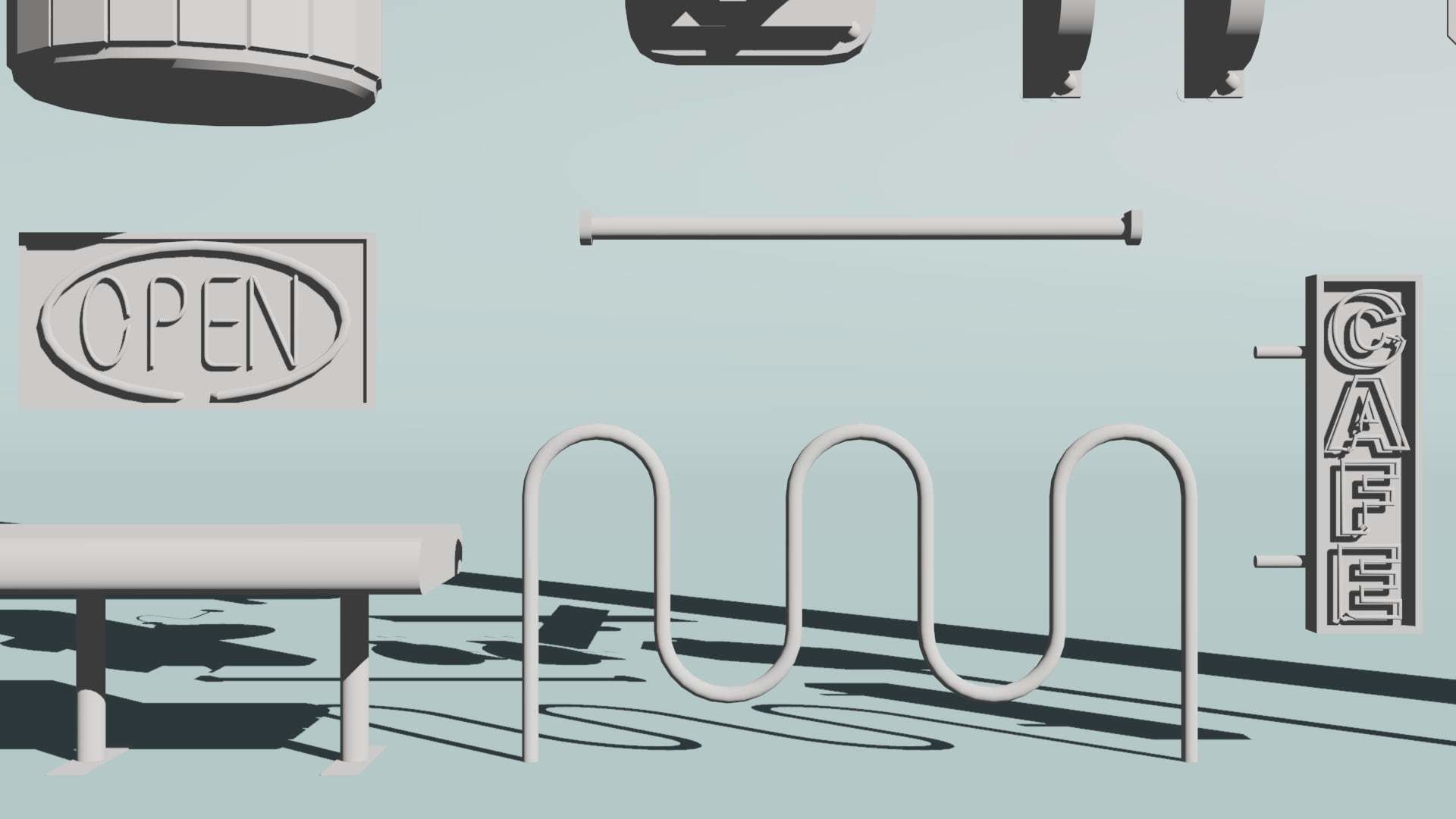 City Street Misc Asset Pack  3D model_2