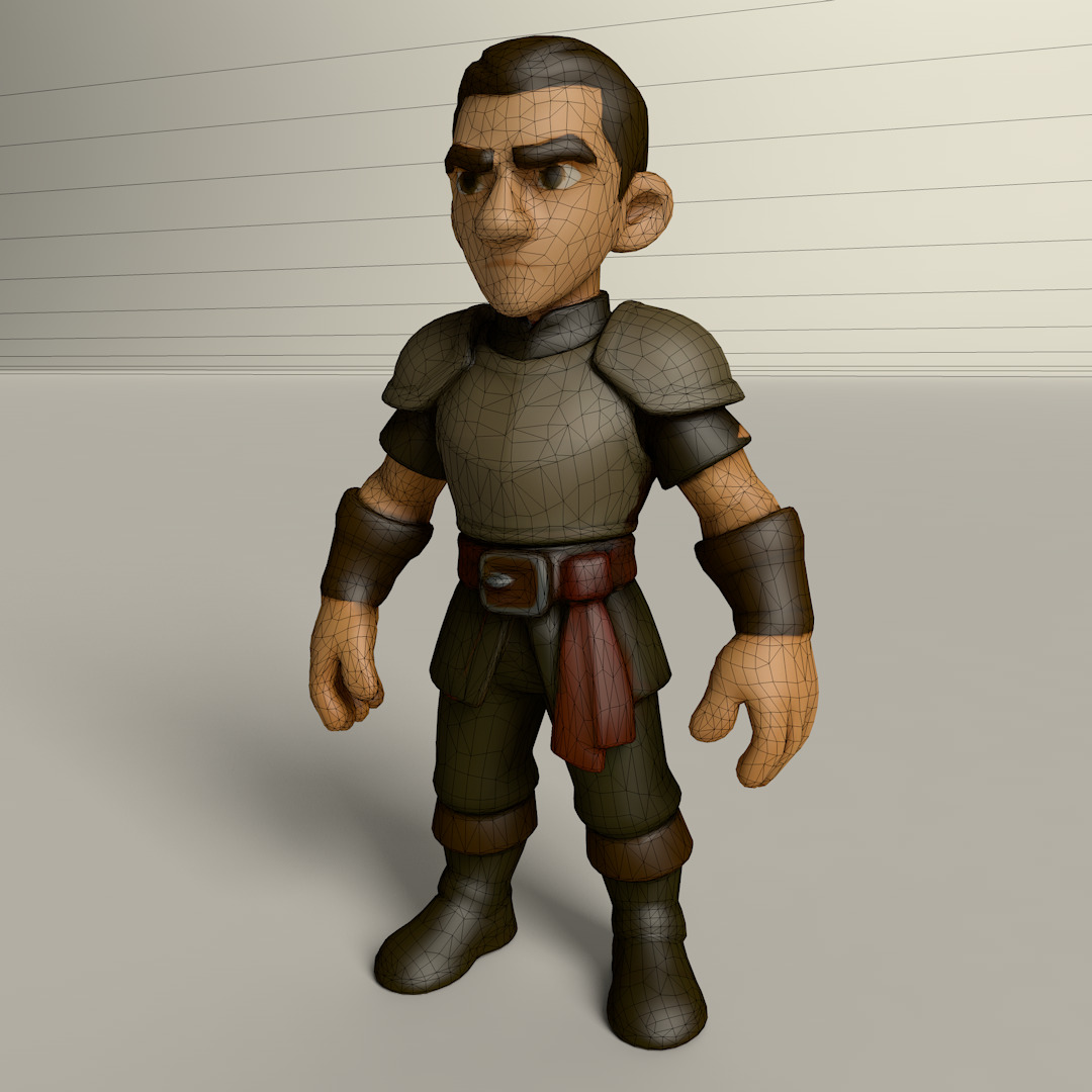 Stylized Game Ready Human Character Rigged named Christos Low-poly 3D model_3