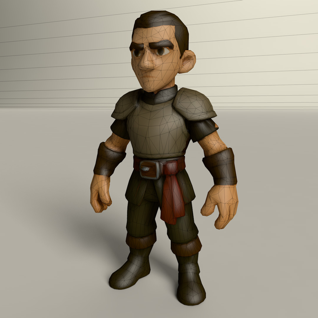 Stylized Game Ready Human Character Rigged named Christos Low-poly 3D model_4