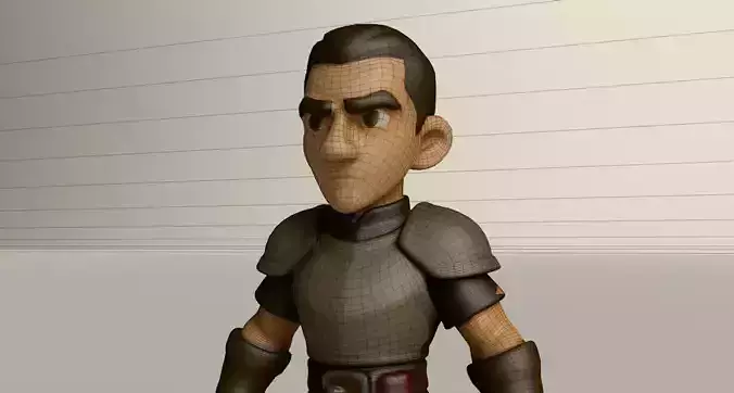 Stylized Game Ready Human Character Rigged named Christos Low-poly 3D model