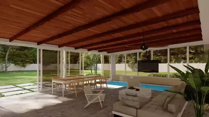 Garden Landscape 3D Model - SketchUp and Lumion Scene 3D model