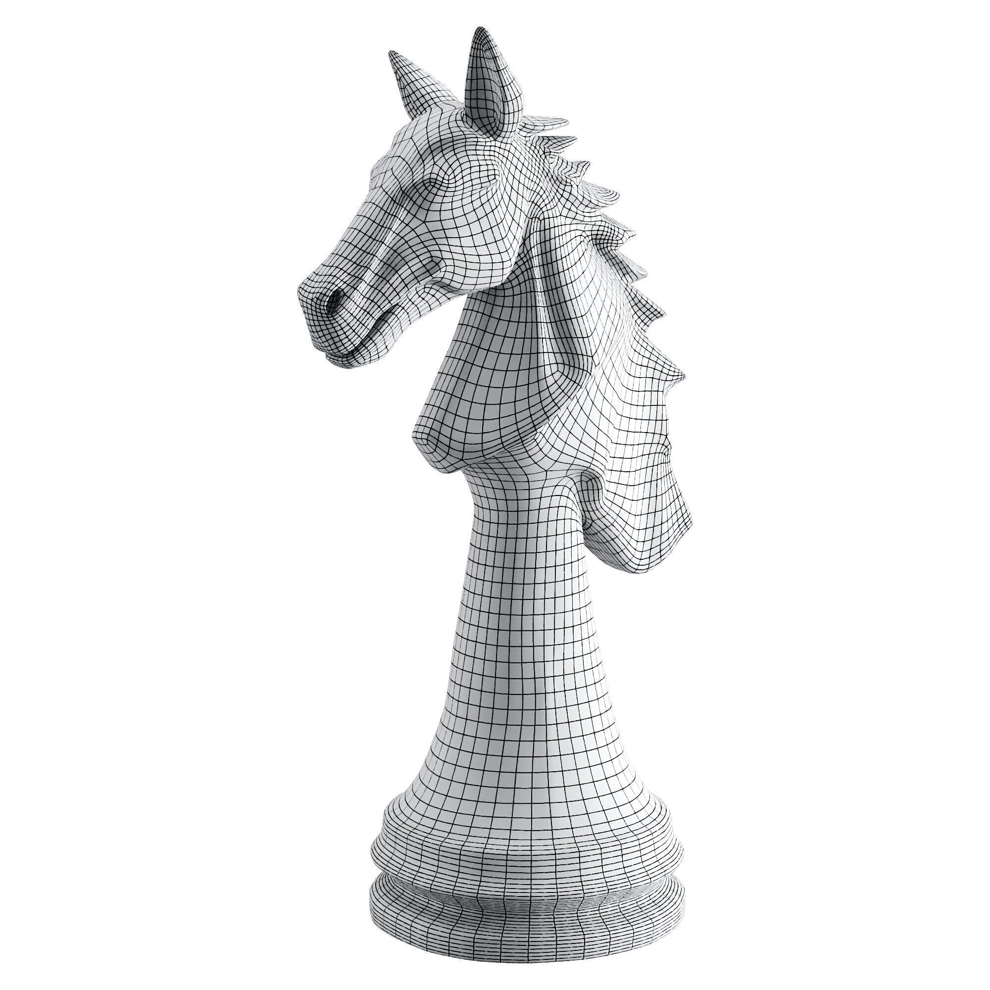 Horse chess Low-poly 3D model_16