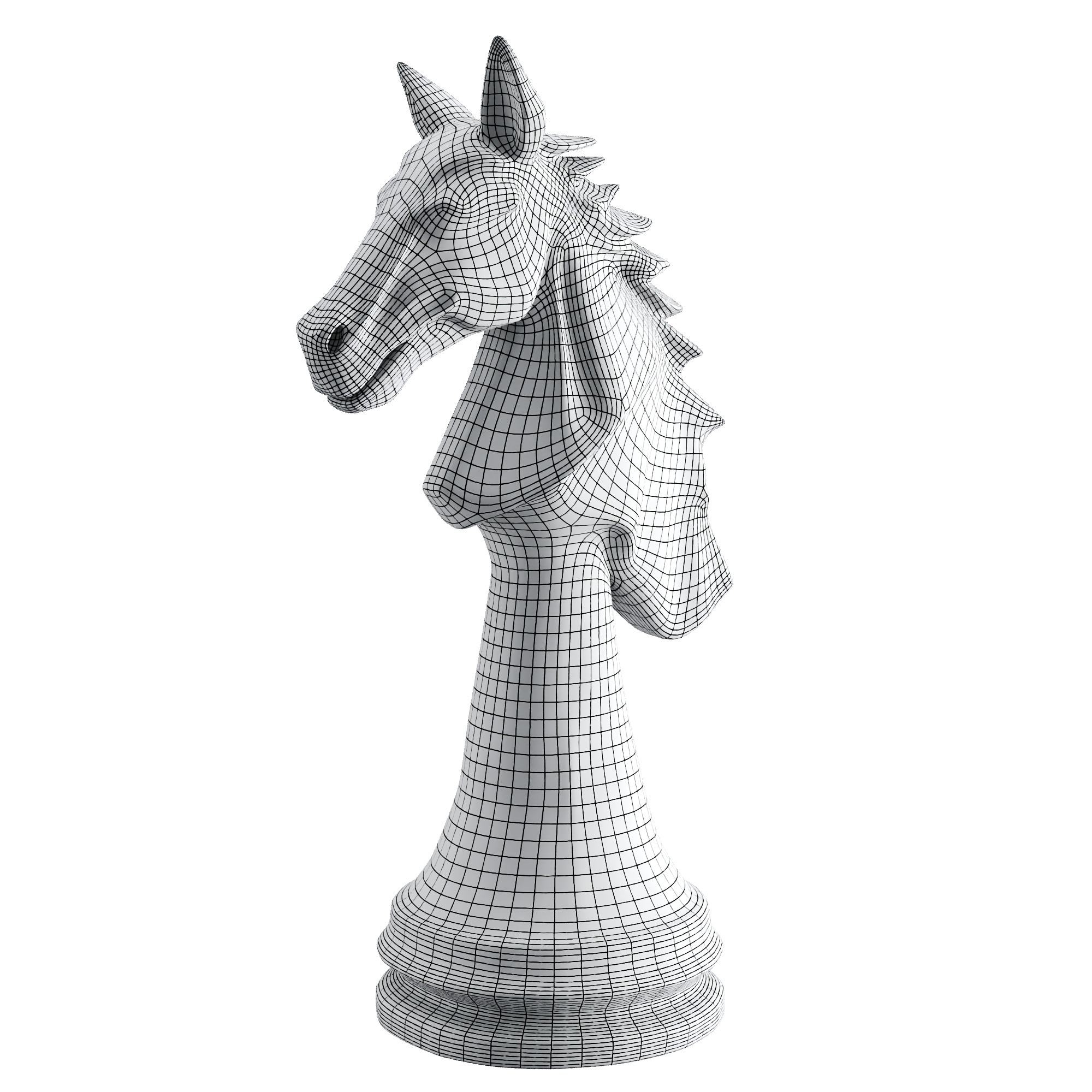 Horse chess Low-poly 3D model_50