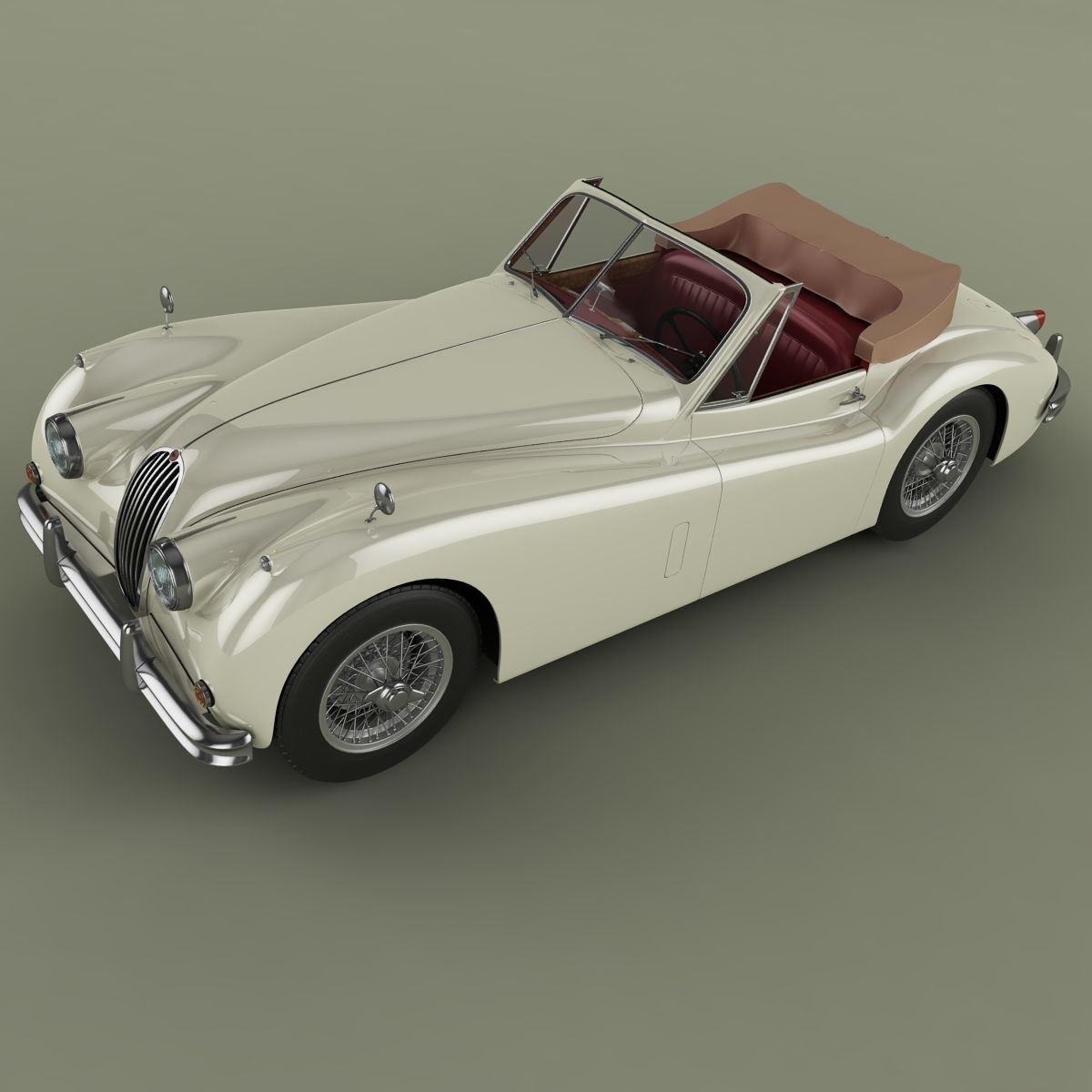 Jaguar XK140 Drophead 3D model_5