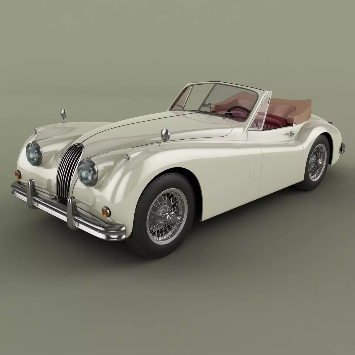 Jaguar XK140 Drophead 3D model_0