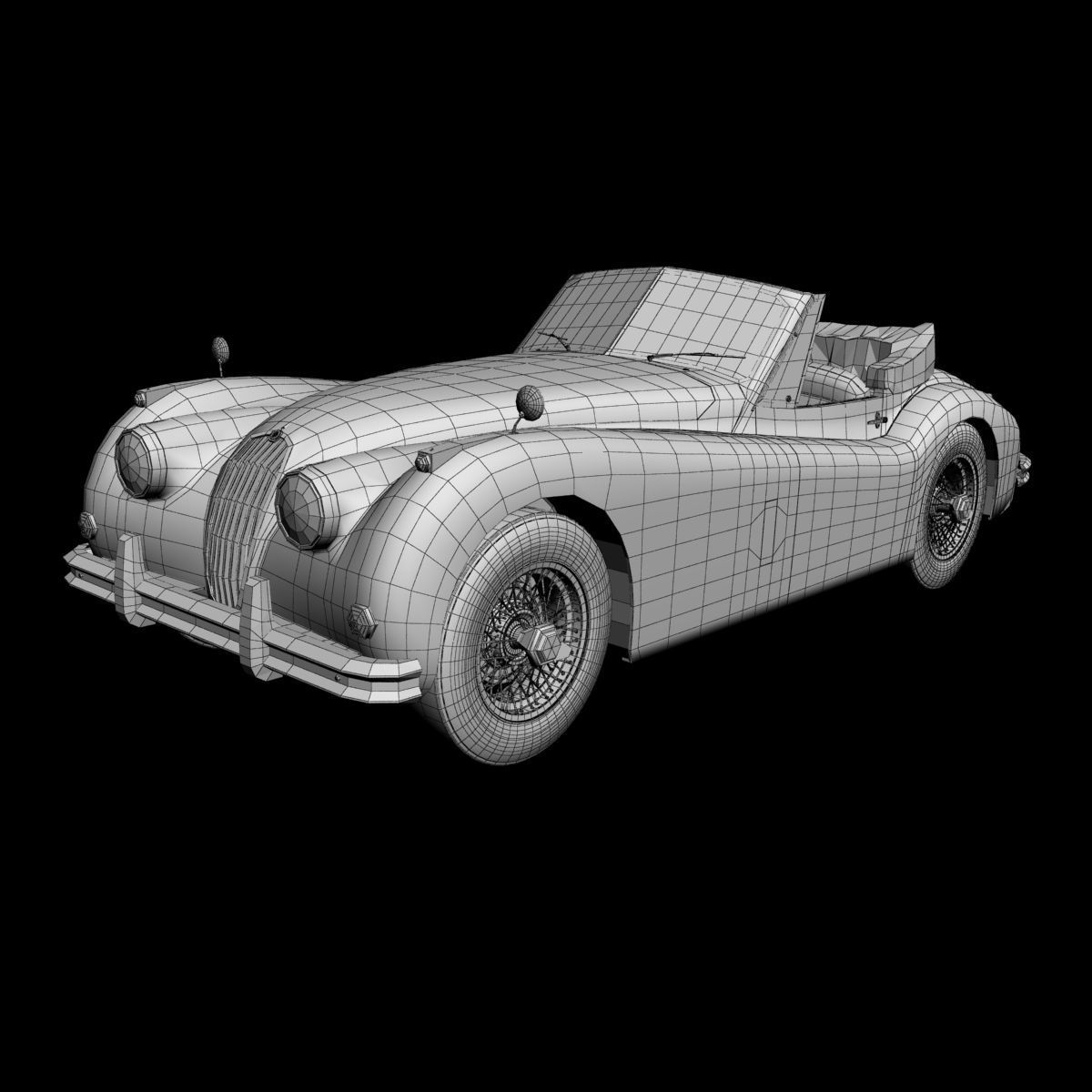 Jaguar XK140 Drophead 3D model_12