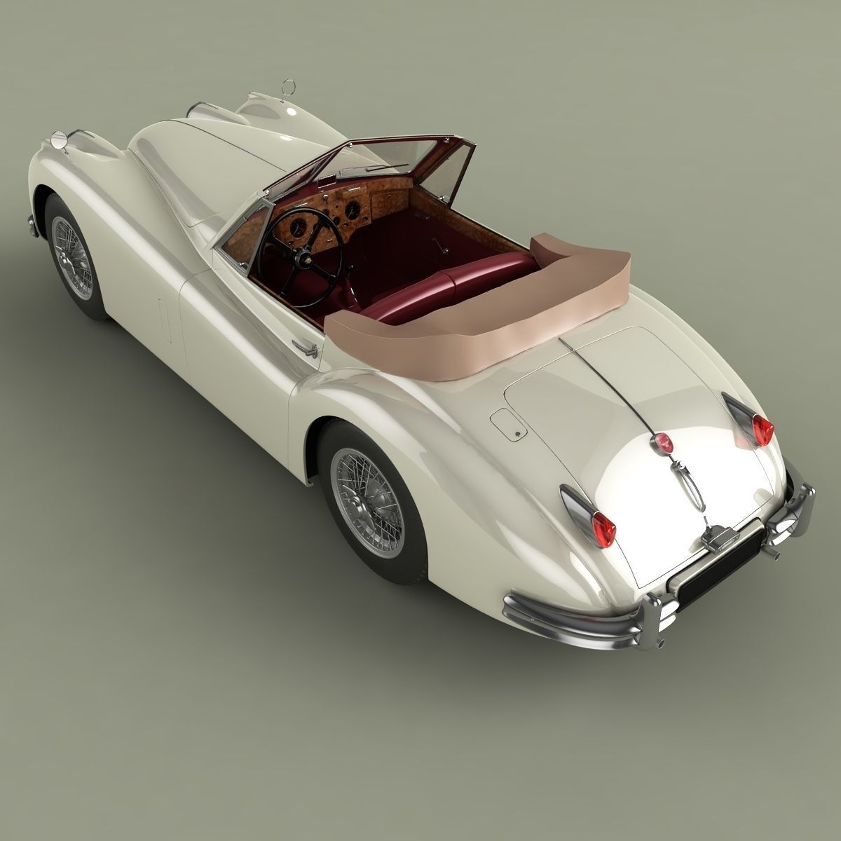 Jaguar XK140 Drophead 3D model_7