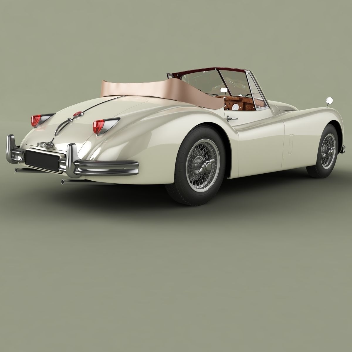Jaguar XK140 Drophead 3D model_2
