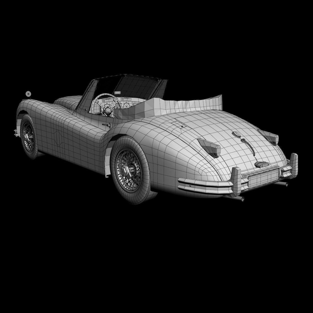 Jaguar XK140 Drophead 3D model_14