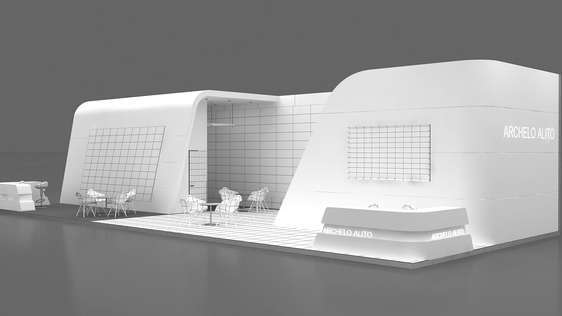 booth 3d Exhibition Low-poly 3D model_8