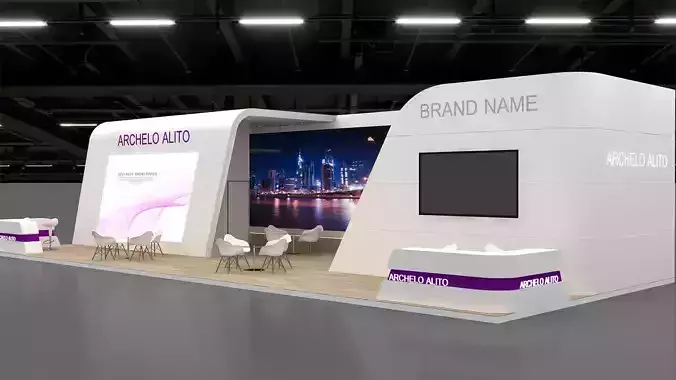 booth 3d Exhibition Low-poly 3D model