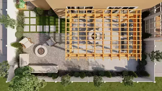 Garden Landscape 3D Model - SketchUp and Lumion Scene 3D model