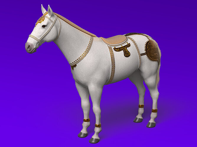 Royal Armored Horse  Low-poly 3D model