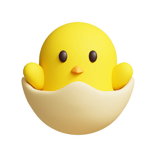 Chick Low-poly 3D model
