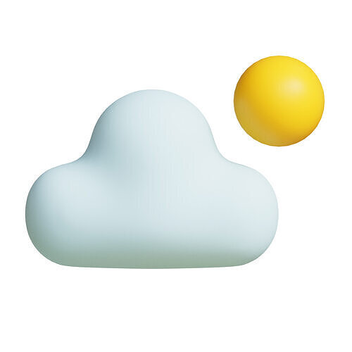 Clouds and the sun Free low-poly 3D model