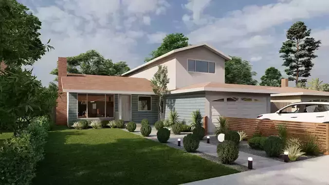 Garden Landscape 3D Model - SketchUp and Lumion Scene 3D model