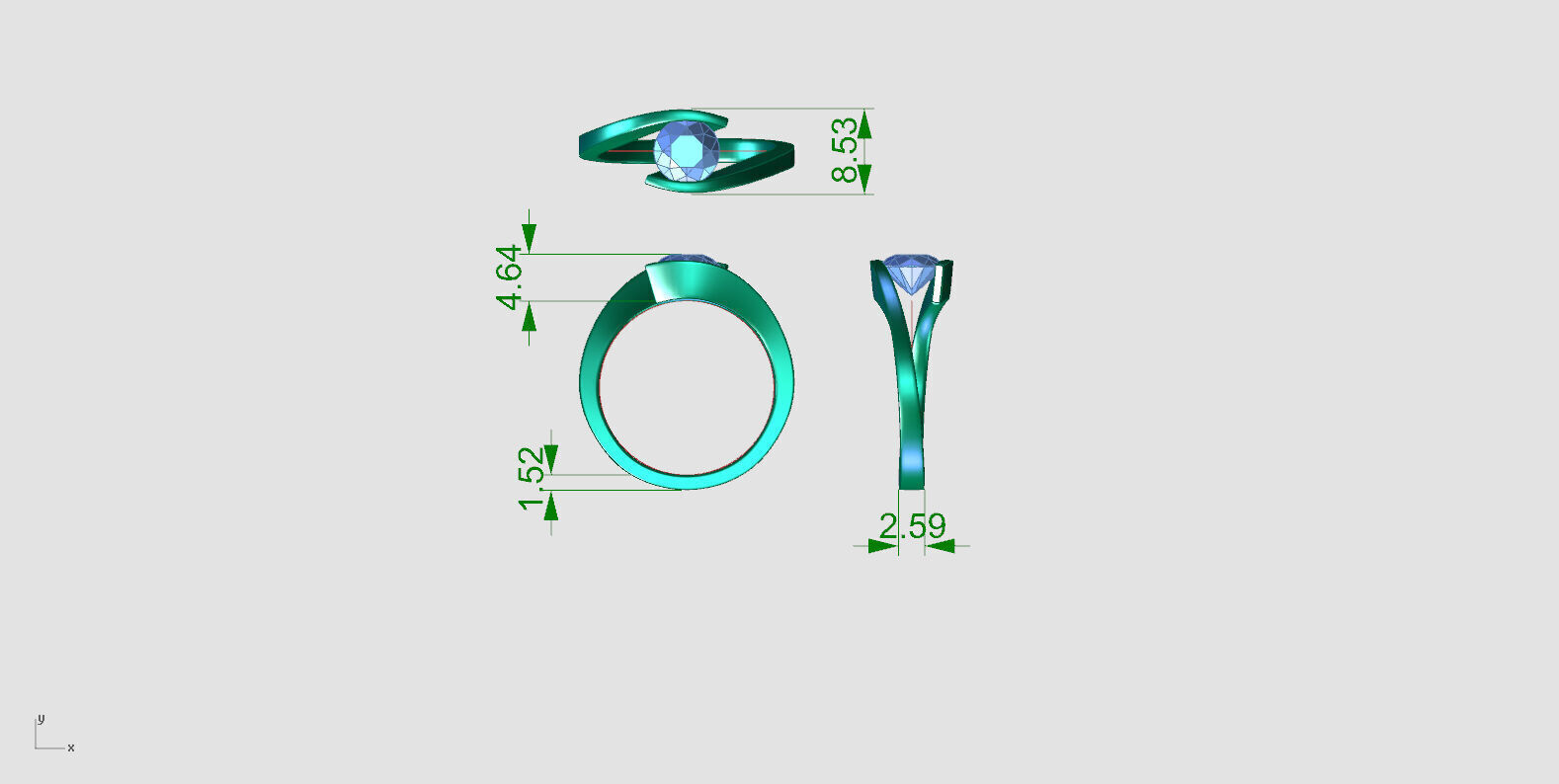 zdr0290 couple ring 3D print model_10