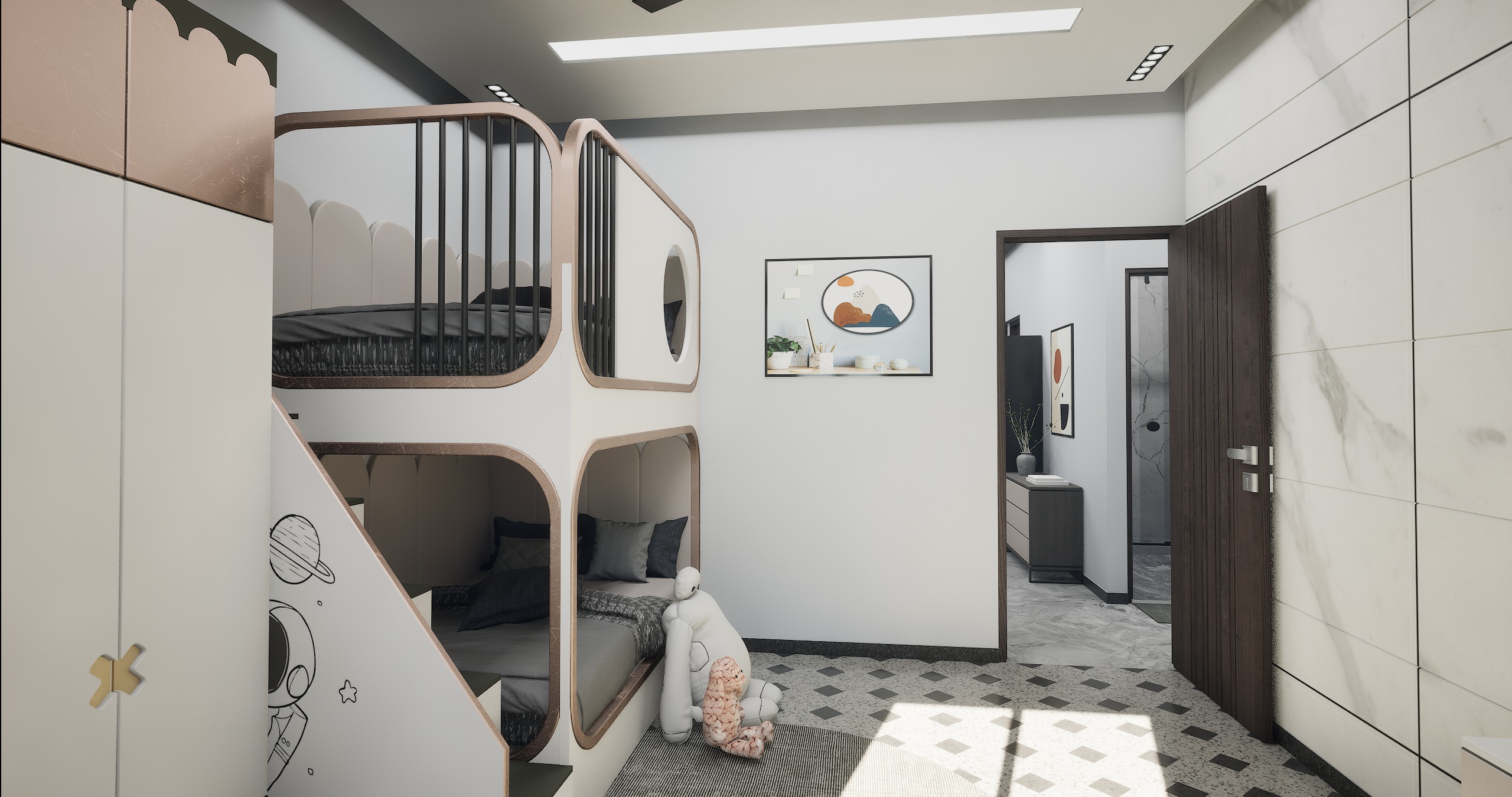 Modern Apartment Interior with Assets and Materials Collection _12