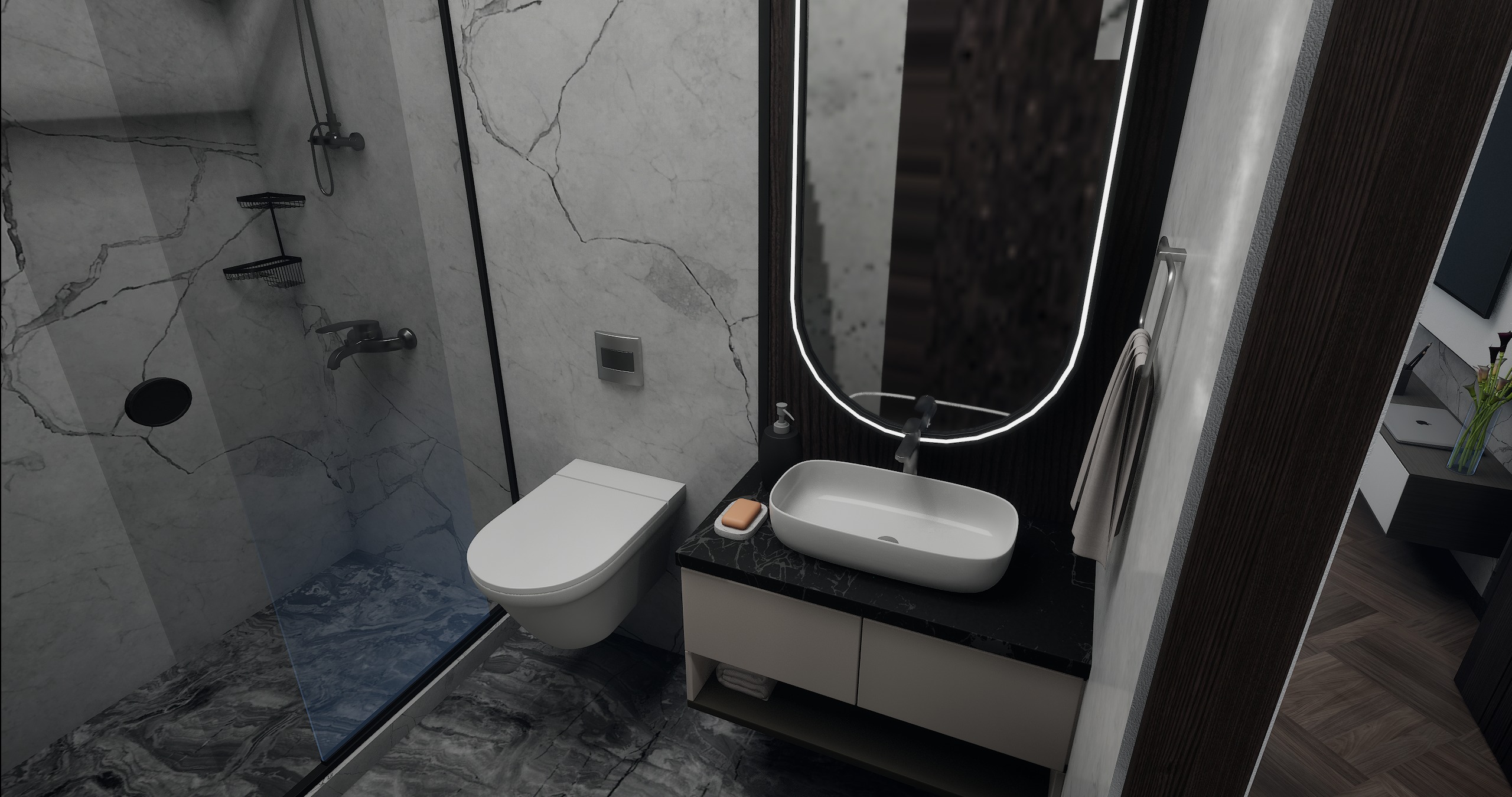 Modern Apartment Interior with Assets and Materials Collection _17