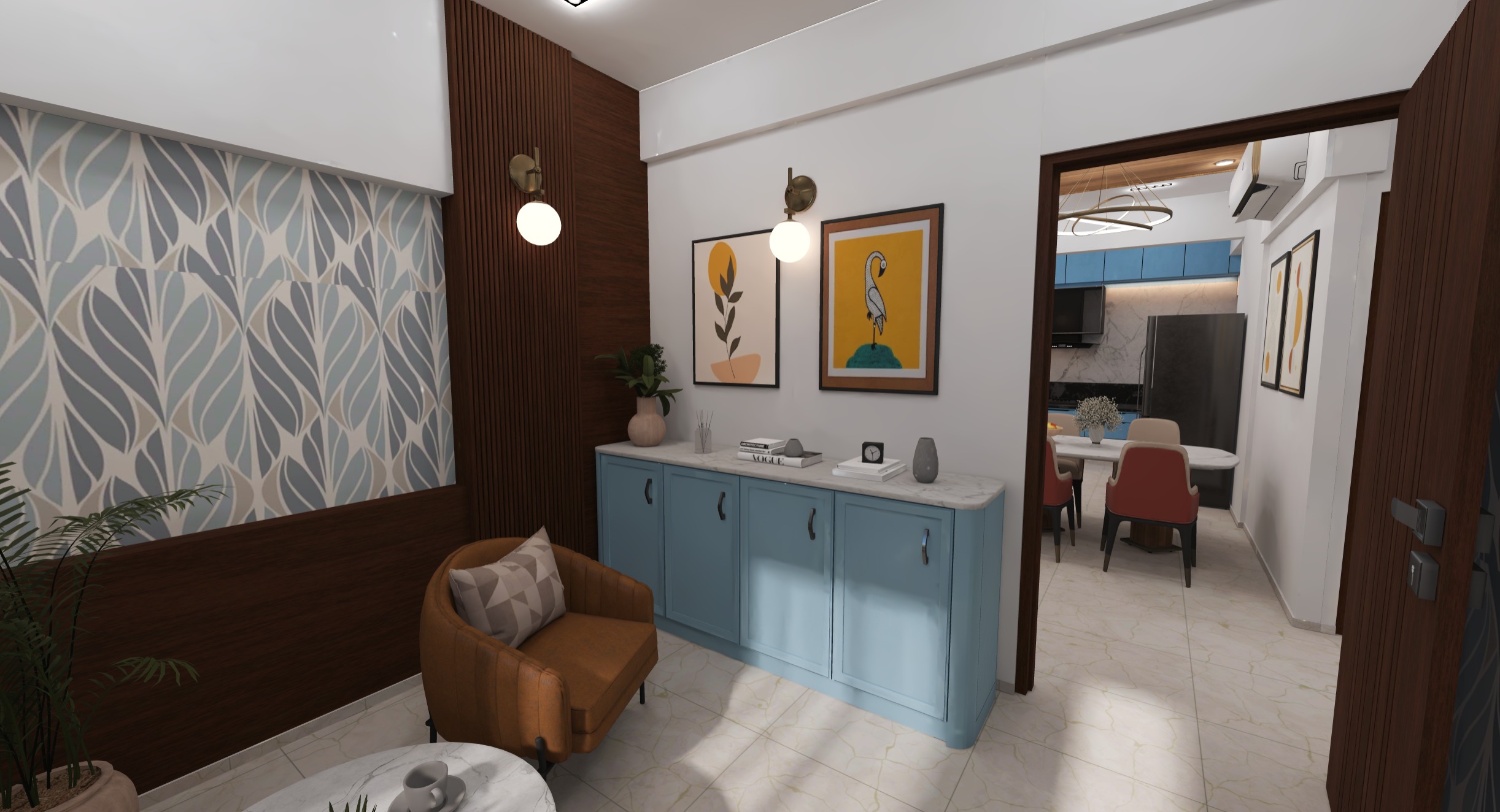 Modern Apartment Interior with Assets and Materials Collection _48