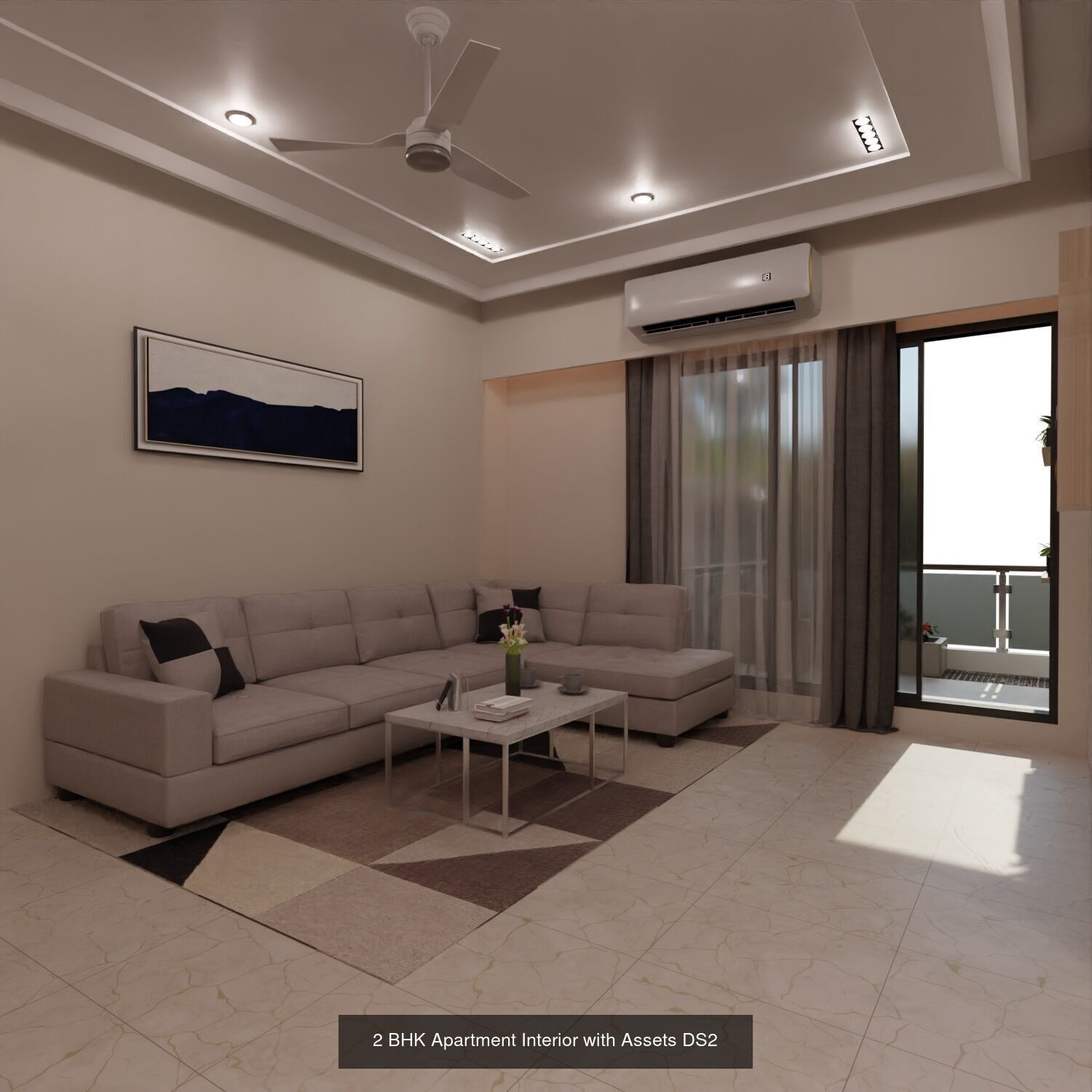 Modern Apartment Interior with Assets and Materials Collection _33