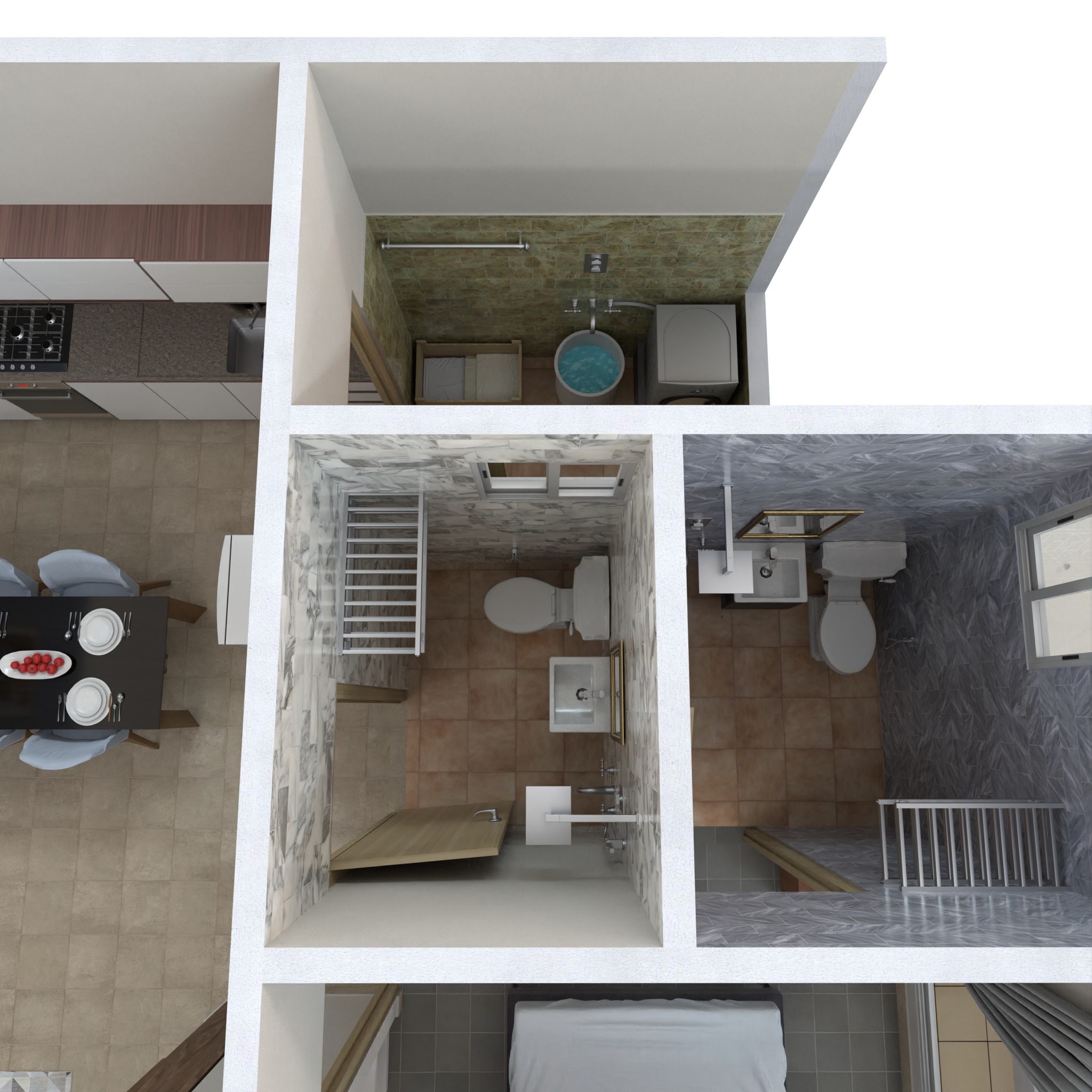 Modern Apartment Interior with Assets and Materials Collection _79