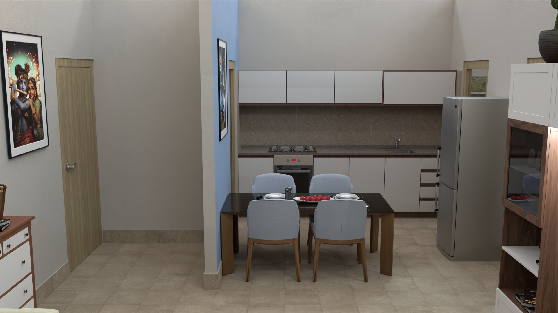 Modern Apartment Interior with Assets and Materials Collection _73