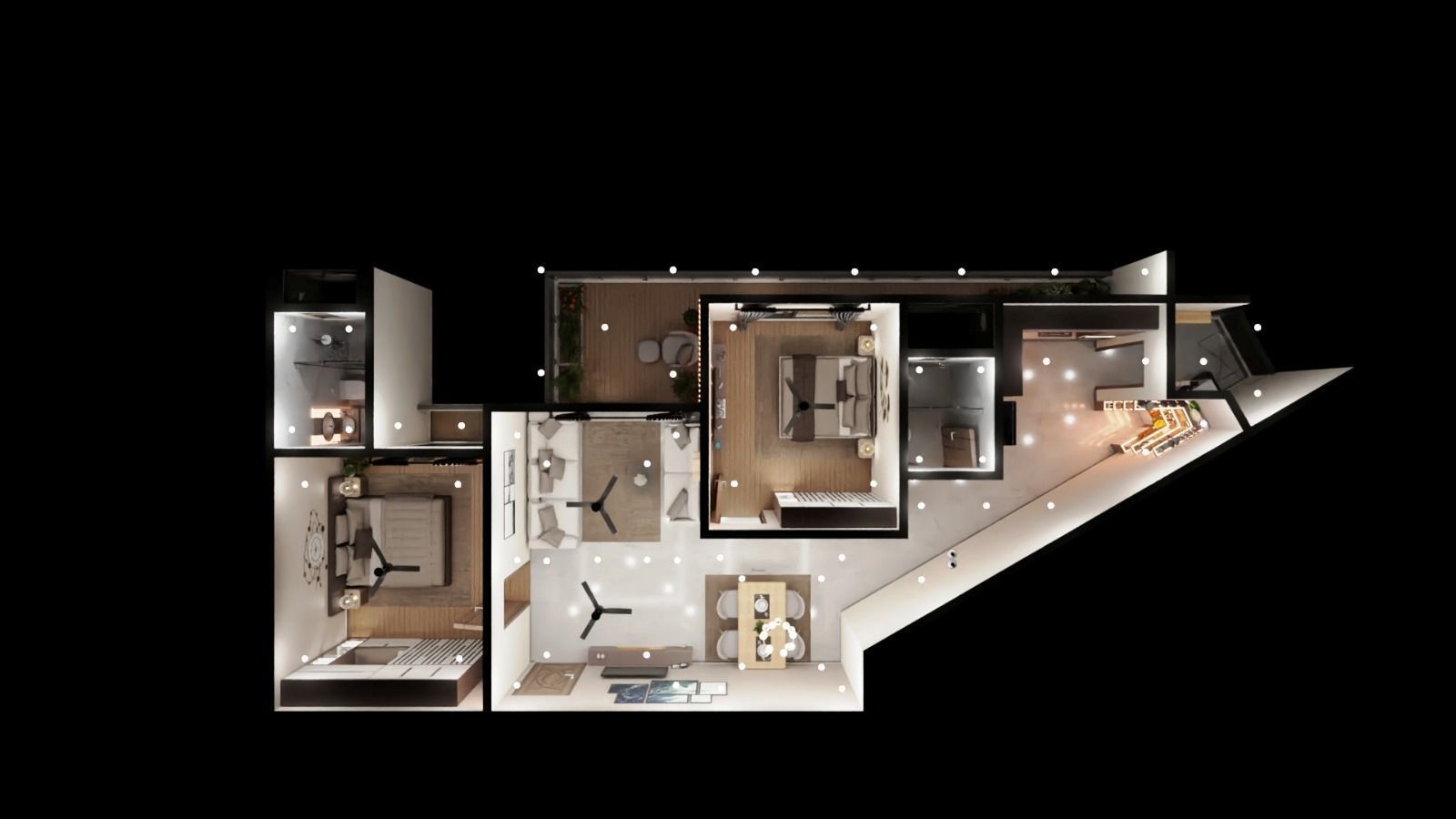 Modern Apartment Interior with Assets and Materials Collection _6