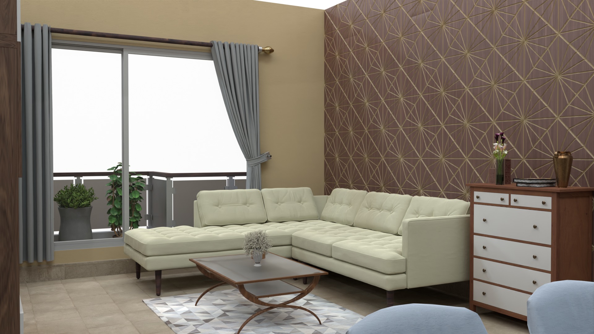 Modern Apartment Interior with Assets and Materials Collection _71