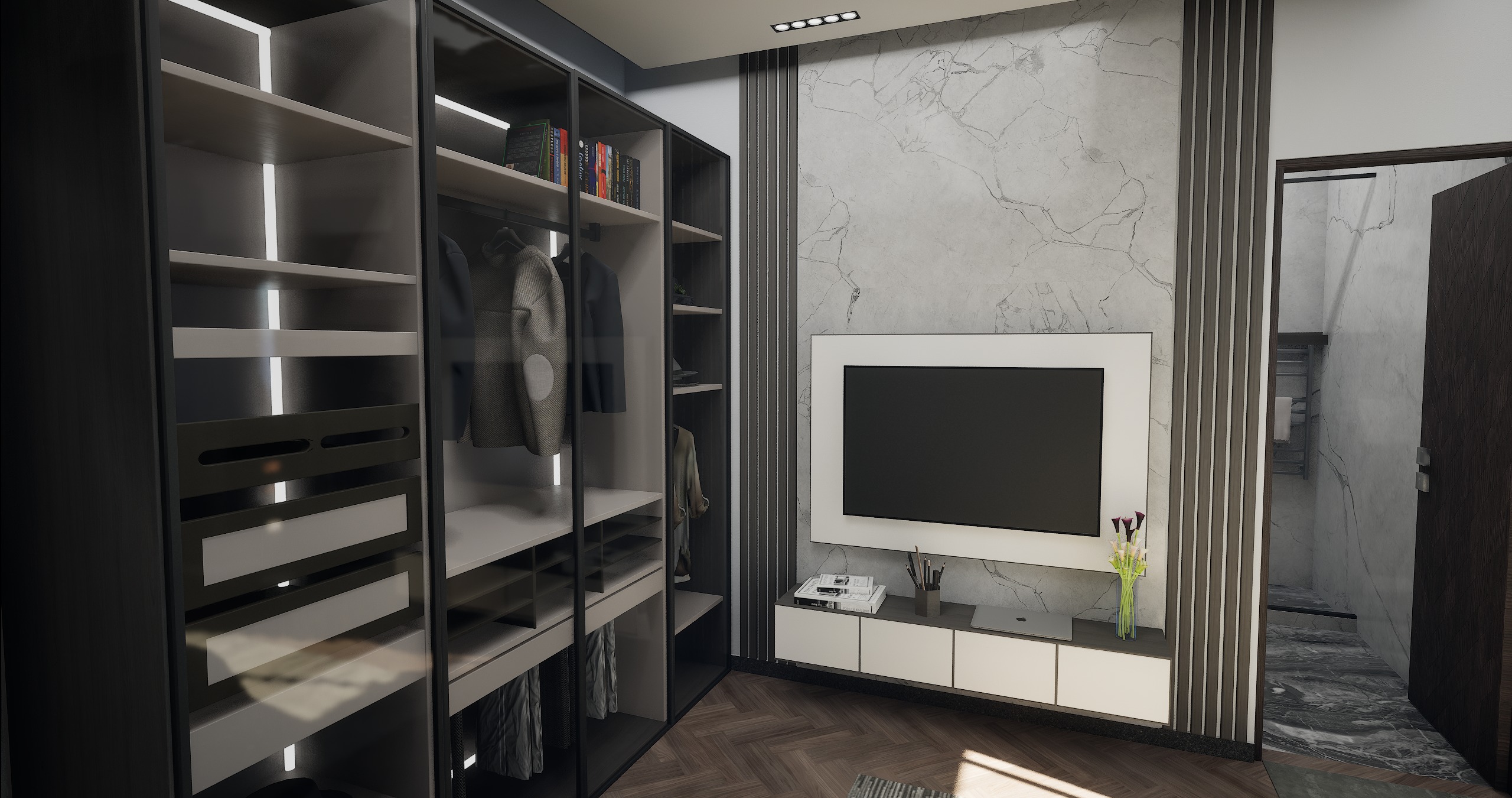 Modern Apartment Interior with Assets and Materials Collection _14