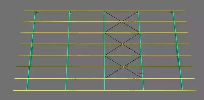 Steel Roof Structure OBJ and IFC 3D Model