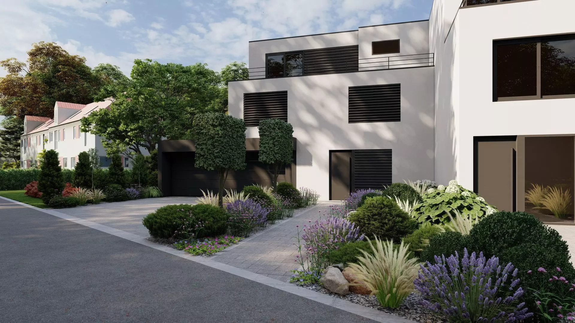 Garden Landscape 3D Model - SketchUp and Lumion Scene 3D model 3D model_0