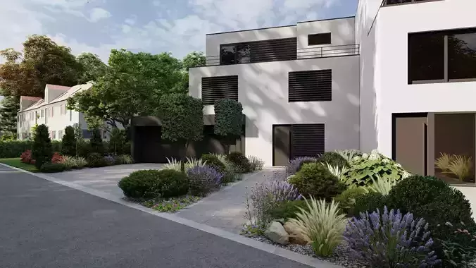 Garden Landscape 3D Model - SketchUp and Lumion Scene 3D model