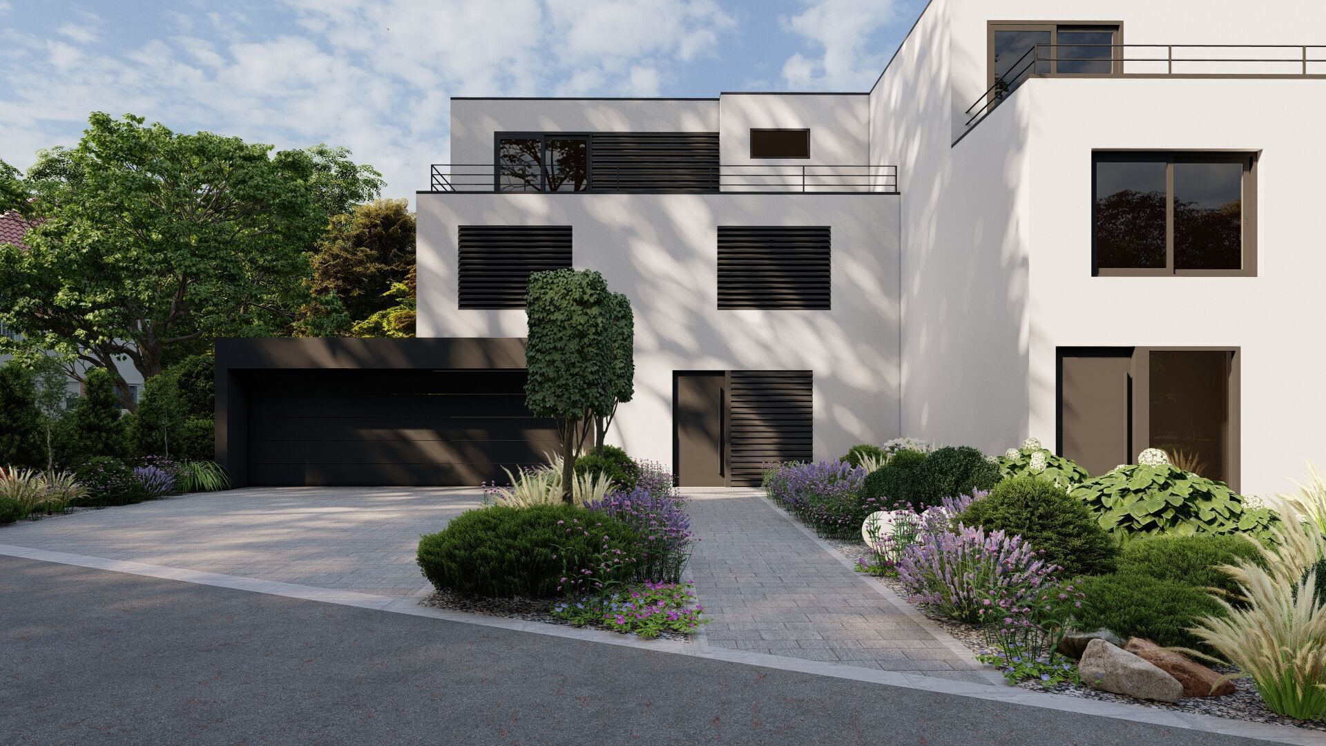 Garden Landscape 3D Model - SketchUp and Lumion Scene 3D model 3D model_1