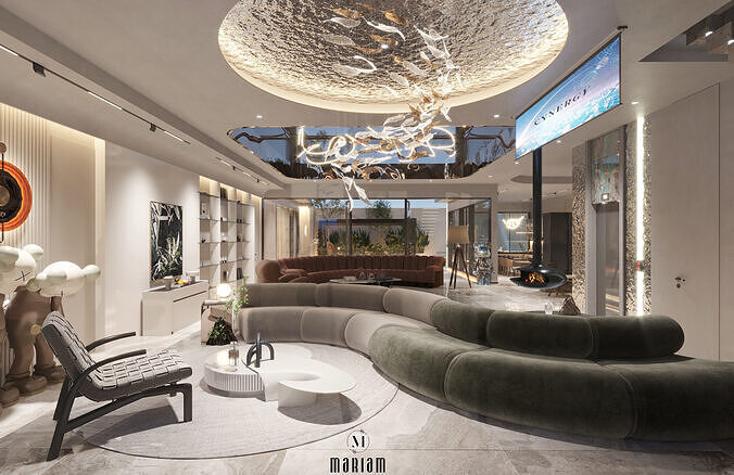 Wellness Residence Luxury 3D Interior Exterior Visualization Low-poly 3D model 3
