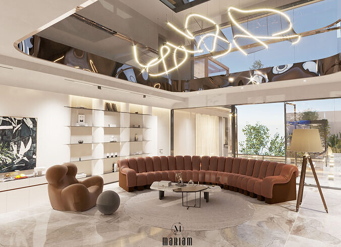 Wellness Residence Luxury 3D Interior Exterior Visualization Low-poly 3D model 5