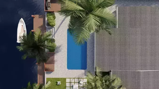 Garden Landscape 3D Model - SketchUp and Lumion Scene 3D model