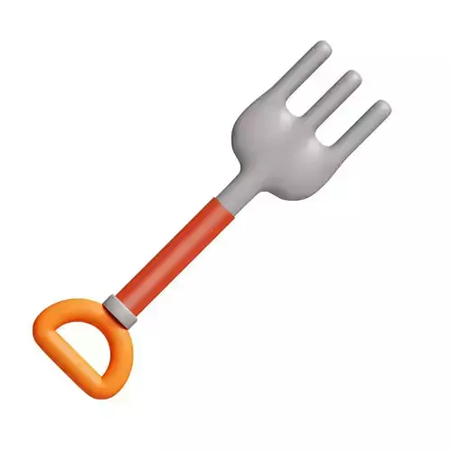 Hand Cultivator Low-poly 3D model