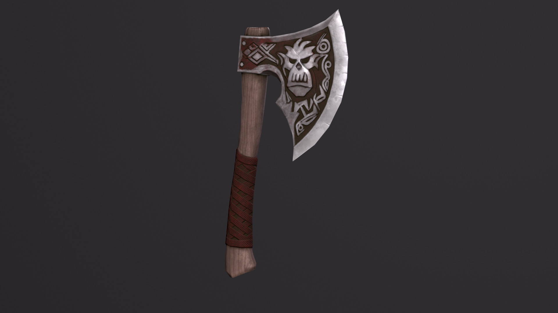 Axe Skullcleaver Low-poly 3D model_3
