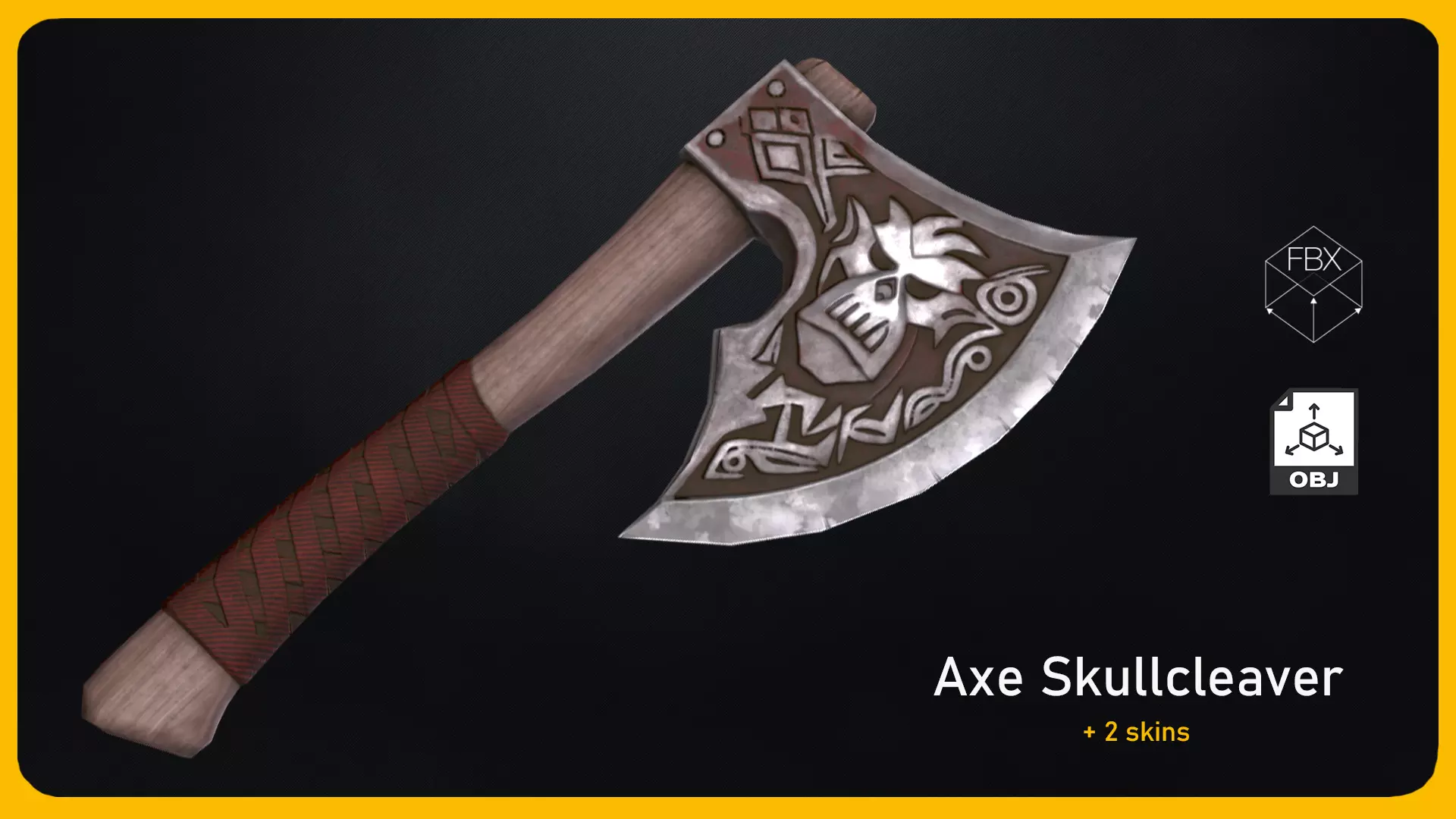 Axe Skullcleaver Low-poly 3D model_0