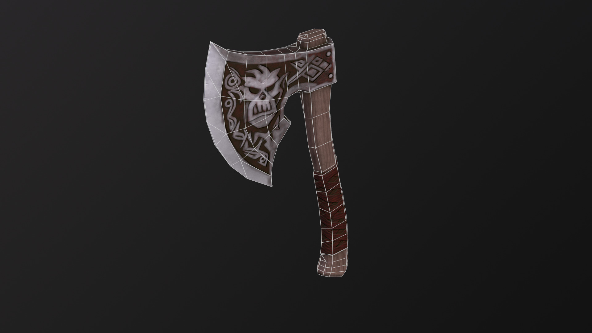 Axe Skullcleaver Low-poly 3D model_10