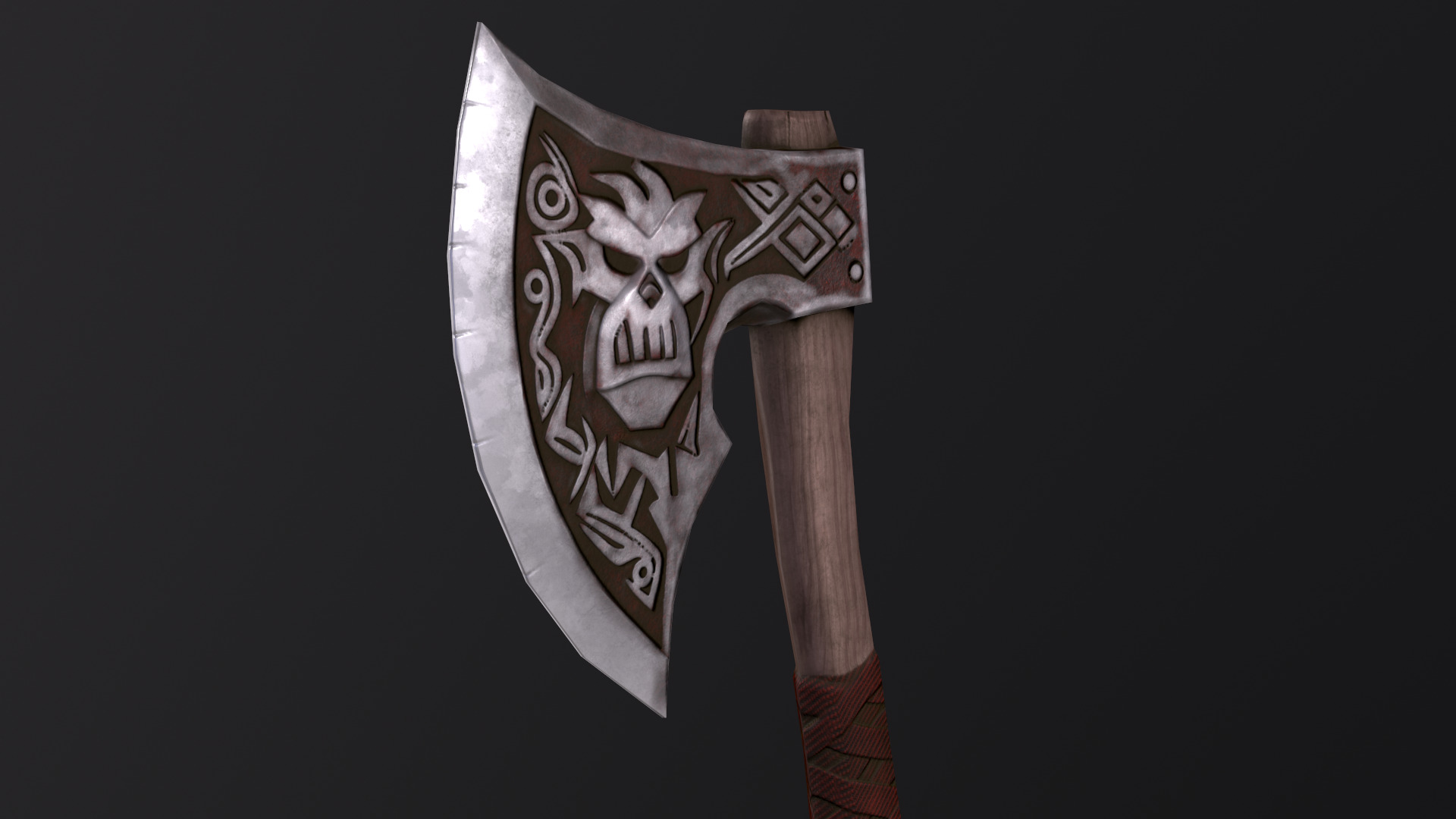 Axe Skullcleaver Low-poly 3D model_6