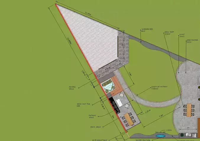 Garden Landscape 3D Model - SketchUp and Lumion Scene 3D model