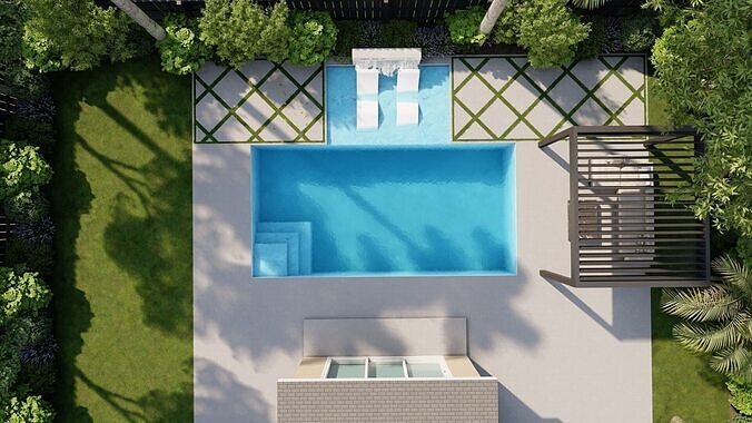 Garden Landscape 3D Model - SketchUp and Lumion Scene 3D model 3D model 4